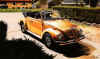 Getekende oranje Volkswagen kever